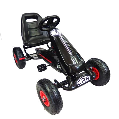 Go kart para niños con pedales y llantas de aire Tek Negro