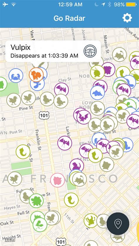 Go Radar tracks Pokémon locations in real time