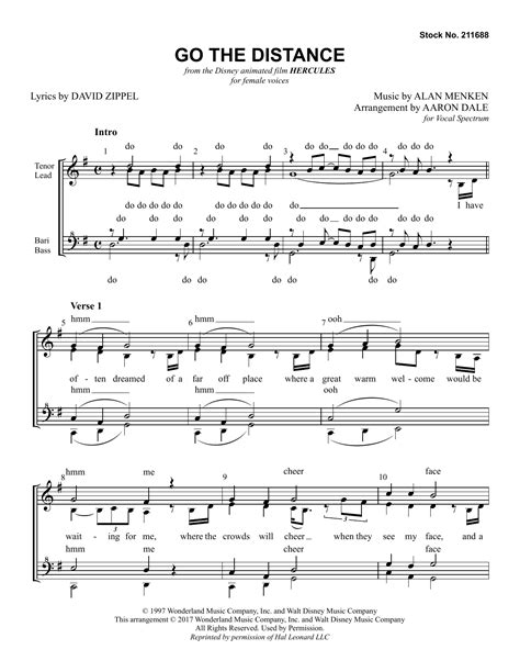 Go The Distance  from Disney s Hercules   arr. Aaron Dale  Sheet Music ...