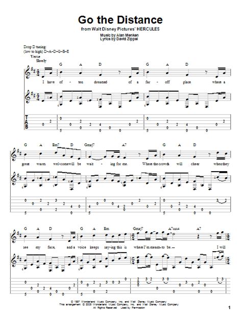 Go The Distance Guitar Tab by Michael Bolton  Guitar Tab – 82983