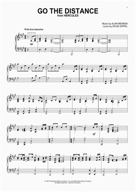 Go The Distance Piano Sheet Music | OnlinePianist
