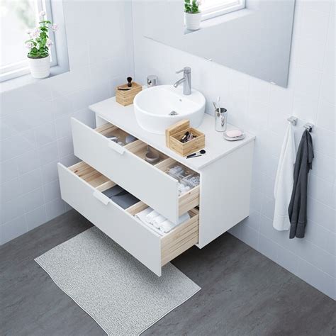 GODMORGON Armario lavabo 2 cajones   blanco   IKEA