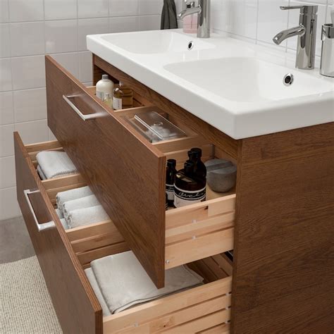 GODMORGON / ODENSVIK Bathroom furniture, set of 6   brown ...