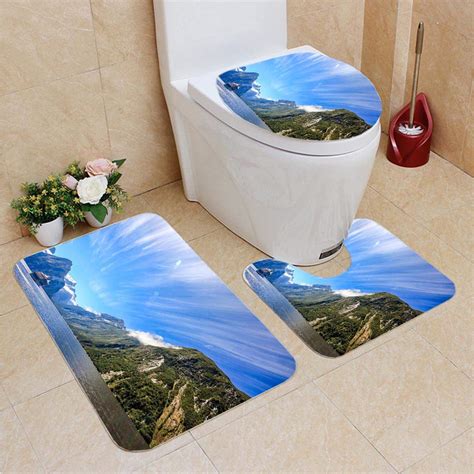 GOHAO New Zealand Milford Sound 3 Piece Bathroom Rugs Set ...