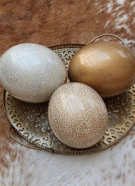 Gold glazed ostrich egg – Interior of Africa