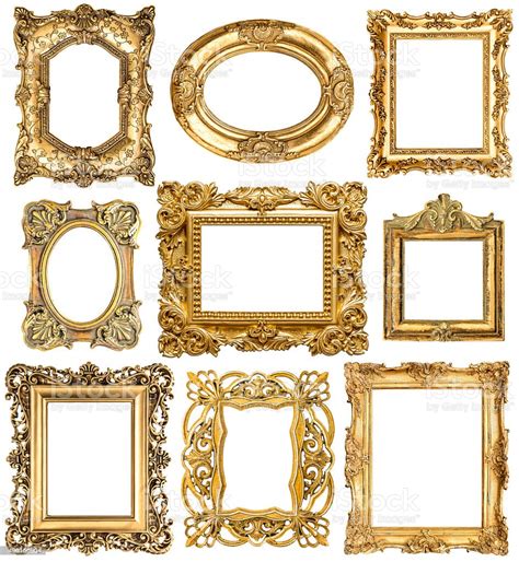 Golden Frames Baroque Vintage Objects Antique Picture stock photo | iStock