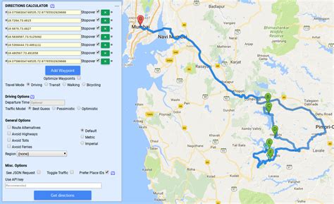 google maps   Create a circuit route by passing waypoints ...