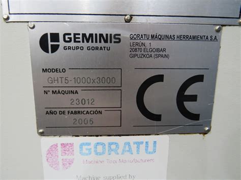 Goratu Gemini GHT5 1000 x 3000 CNC Lathe
