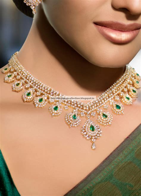 Gorgeous And Beautiful Bridal DIamond Necklace Highlighted with ...