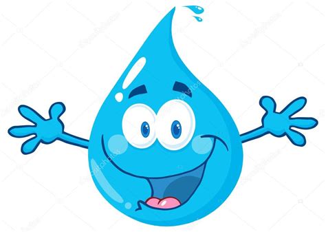 Gotita De Agua Animada : Feliz gota de agua. Feliz personaje de los ...