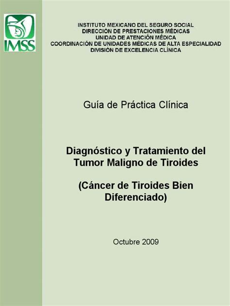 GPC Tumor Maligno de Tiroides | Cáncer | Medicina clínica