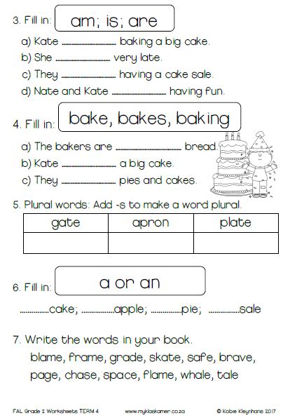 Grade 2 English: First Additional Language Worksheets TERM ...