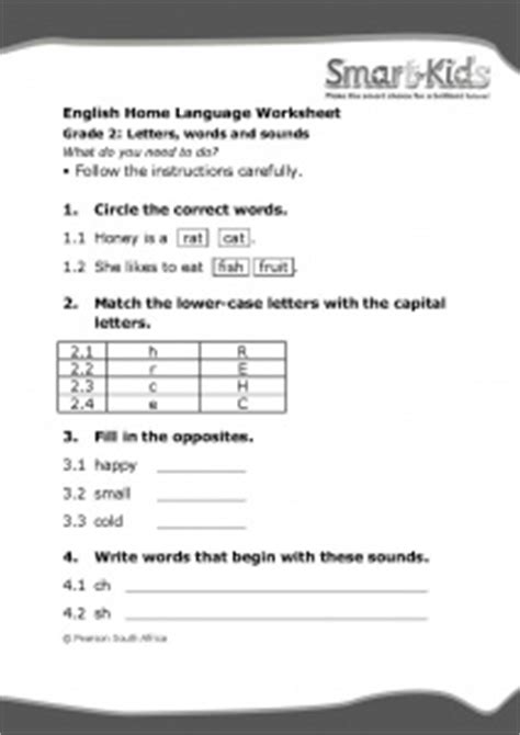 Grade 2 English Worksheet: Letters, words and sounds ...