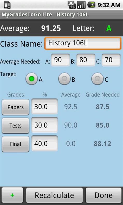 Grade Calculator   Android Apps on Google Play
