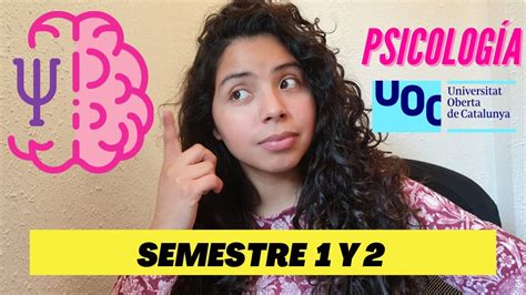Grado PSICOLOGÍA UOC opiniones   ASIGNATURAS SEMESTRE 1 Y 2   YouTube