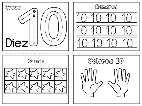 Grafomotricidad números del 1 al 10  10  – Imagenes Educativas