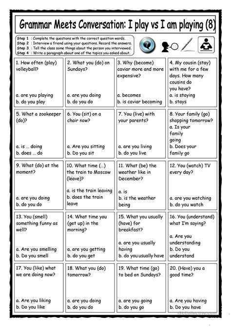 Grammar Meets Conversation: I do vs I´m doing  8    Asking ...