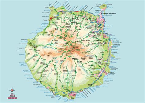 Gran Canaria Mapa vectorial editable eps illustrator