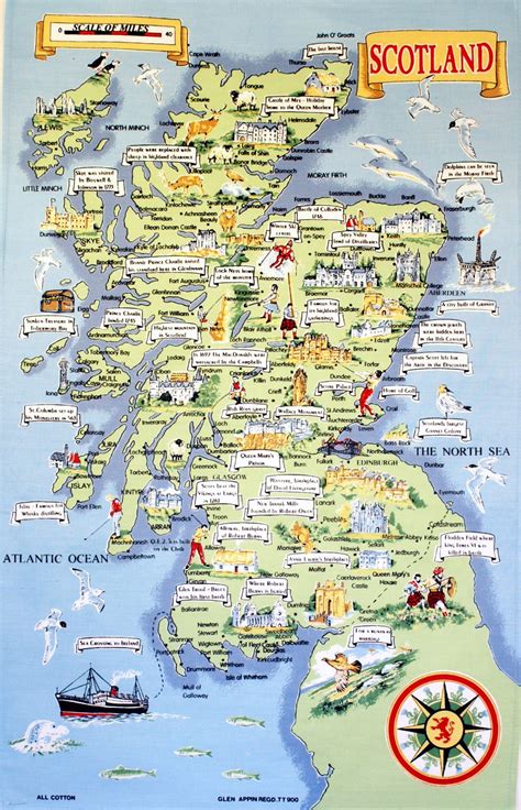 Grande mapa turístico ilustrado de Escocia | Escocia ...