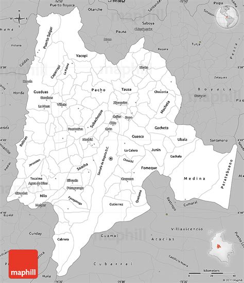 Gray Simple Map of Cundinamarca