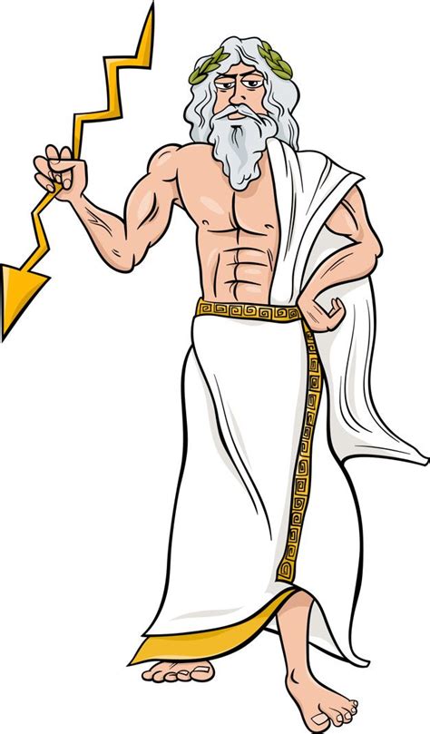 Greek God Zeus Cartoon Illustration | Cartoon drawings, Cartoon ...