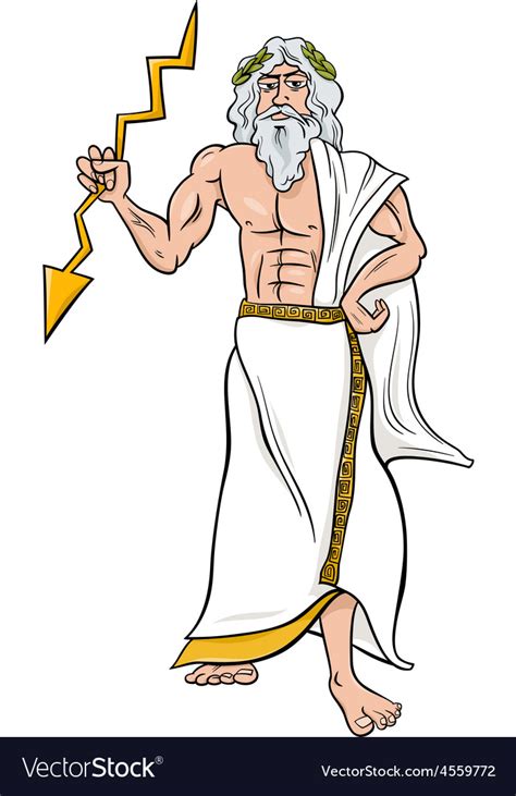 Greek god zeus cartoon Royalty Free Vector Image