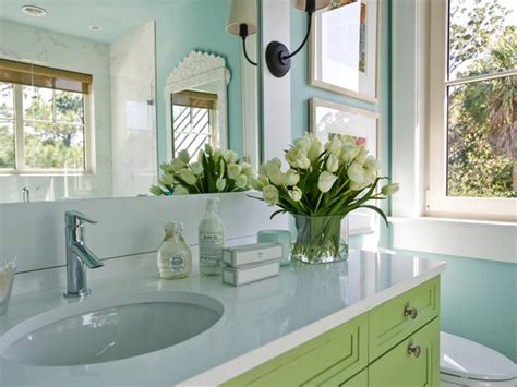 Green and Turquoise Blue Bathroom   Cottage   bathroom ...