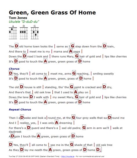 Green, Green Grass Of Home  Tom Jones    http://myuke.ca ...