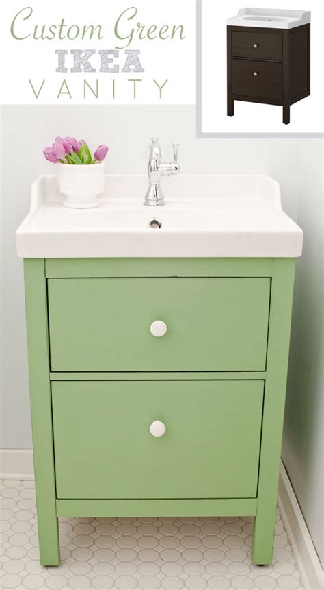 Green IKEA Custom Bathroom Vanity   The Golden Sycamore
