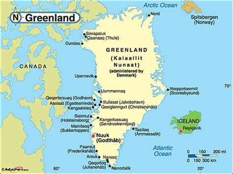 Greenland Political Map by Maps.com from Maps.com    World ...