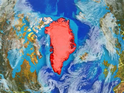 Groenlandia En La Tierra Del Espacio Stock de ilustración   Ilustración ...