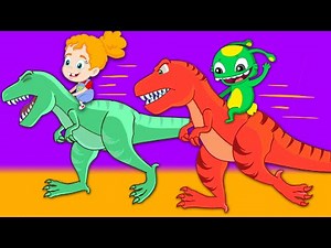 Groovy el marciano ayuda a un bebé dinosaurio perdido   Dibujos infantiles