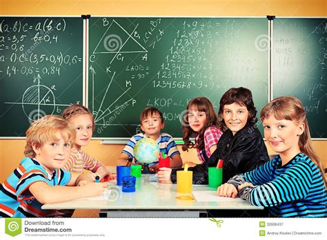 Group of children stock image. Image of female, class ...