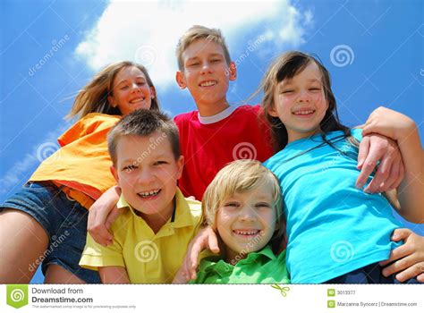 Group of happy children stock image. Image of males ...