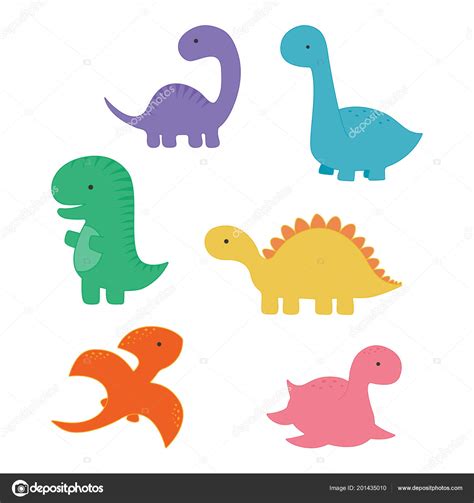 Grupo Dinosaurios Divertidos Dibujos Animados Moda Para ...