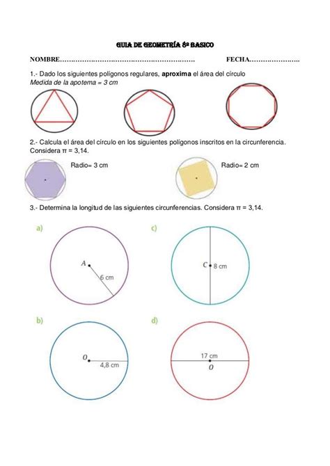GUIA DE geometría 8º BASICONOMBRE……………………………………………………… | Geometría ...