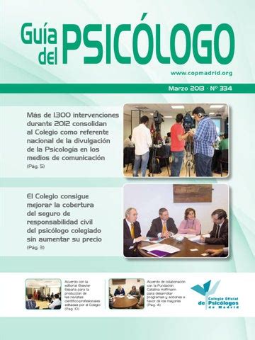 Guía del Psicólogo by Colegio Oficial de la Psicología de Madrid   Issuu
