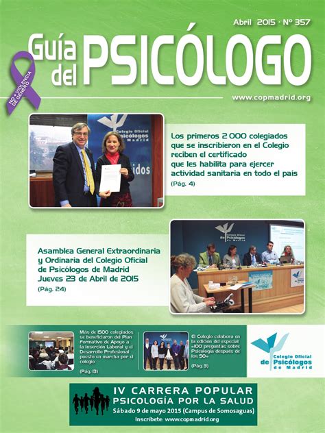 Guía del Psicólogo del mes de abril by Colegio Oficial de Psicólogos de ...