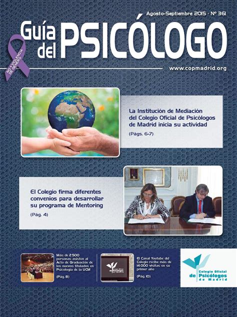 Guía del Psicólogo del mes de Agosto Septiembre  2015  by Colegio ...