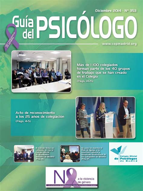 Guía del Psicólogo del mes de Diciembre de 2014 by Colegio Oficial de ...
