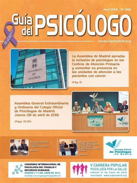 Guía del Psicólogo mes de Abril 2016 by Colegio Oficial de ...