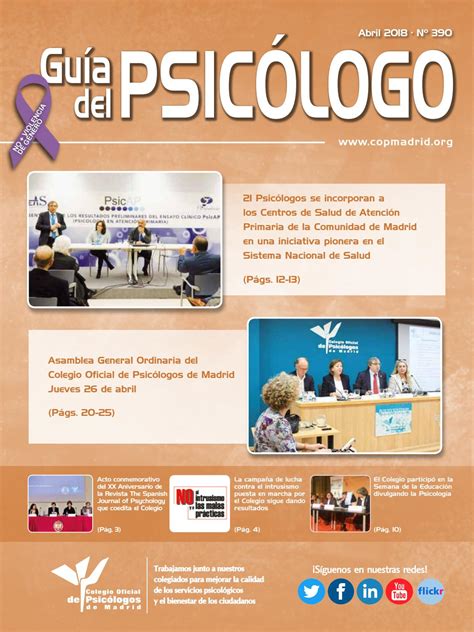 Guía del Psicólogo mes de Abril 2018 by Colegio Oficial de la ...