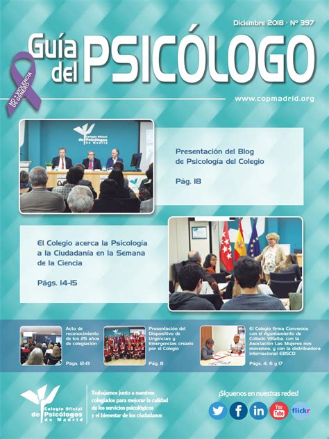 Guía del Psicólogo mes de Diciembre 2018 by Colegio Oficial de la ...