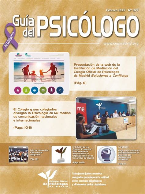 Guía del Psicólogo mes de Febrero 2017 by Colegio Oficial de la ...