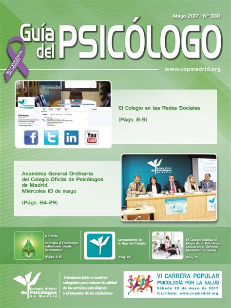 Guía del Psicólogo mes de Mayo 2017 by Colegio Oficial de la Psicología ...