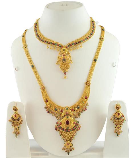 Gurudev Jewellery 22kt Gold Traditional Necklace Set: Buy Gurudev ...
