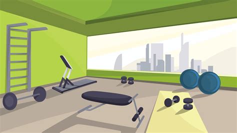 Gym with fitness equipment 2422409 Vector Art at Vecteezy