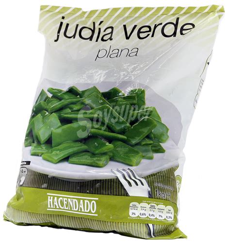 Hacendado Judia verde plana troceada congelada Paquete 1 kg