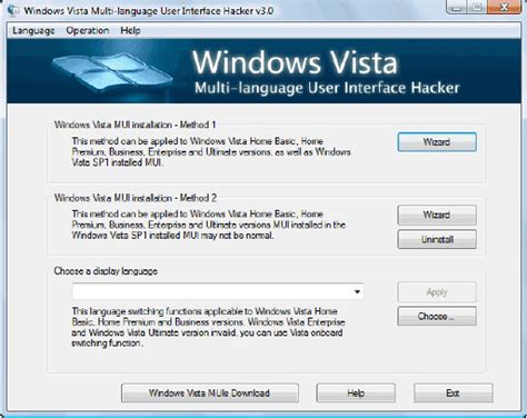 Hacker de la interfaz de idiomas multiusuario de Windows Vista