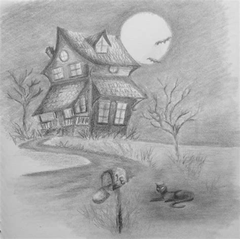 halloween haunted houses drawings pencil_279356.jpg  800 ...